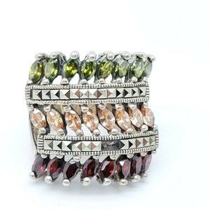 925 Sterling Silver Cubic Zirconia Ring Size 6.25